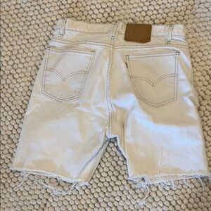 White Levi Denim Shorts